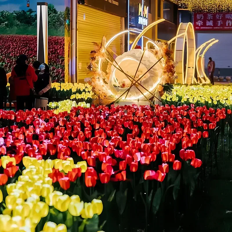 Tulip Flower Ground Lamp Soft Gel Ground Lawn Lamp Luminescent Moulding Lighting Landscape Lights