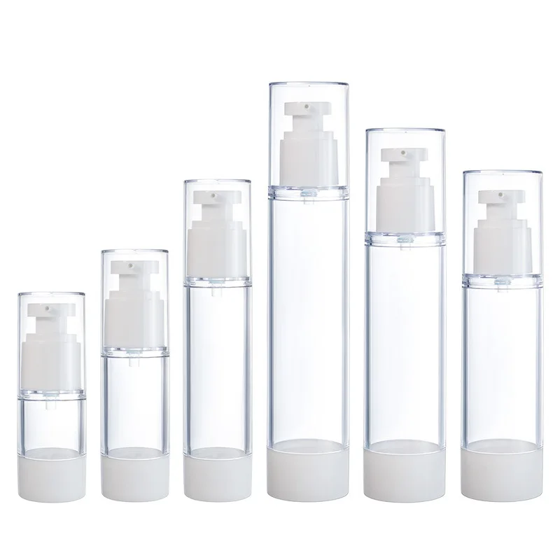 YC Wholesale Lotion Bottle Round Cream Liquid Serum Travel Clear 100ml Spray Plastic Containers Cosmetic Airless Pump Bottle