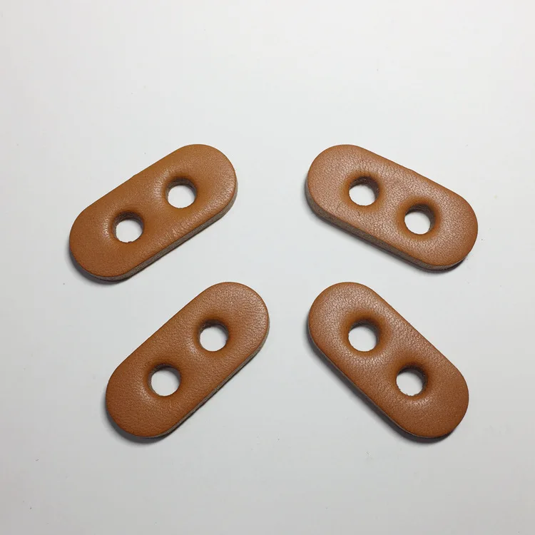 Thickened tree paste skin pig nose buckle trench coat double hole buckle clothing leather standard oil edge hot pressing