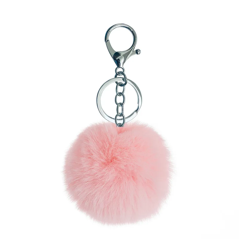 Real raccoon fur pompom keychains fluffy fur bag charm big fur balls with keychains