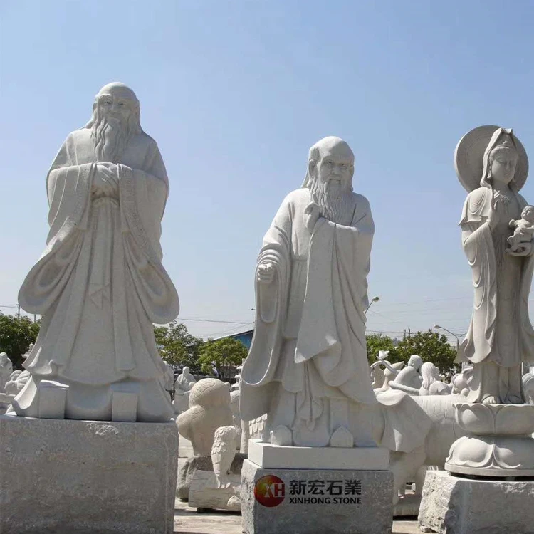 High Quality Natural Stone Figure Carvings Chinese Founder Of Taoism LAO ZI Large Standing Sculpture Stone Statue High 300cm