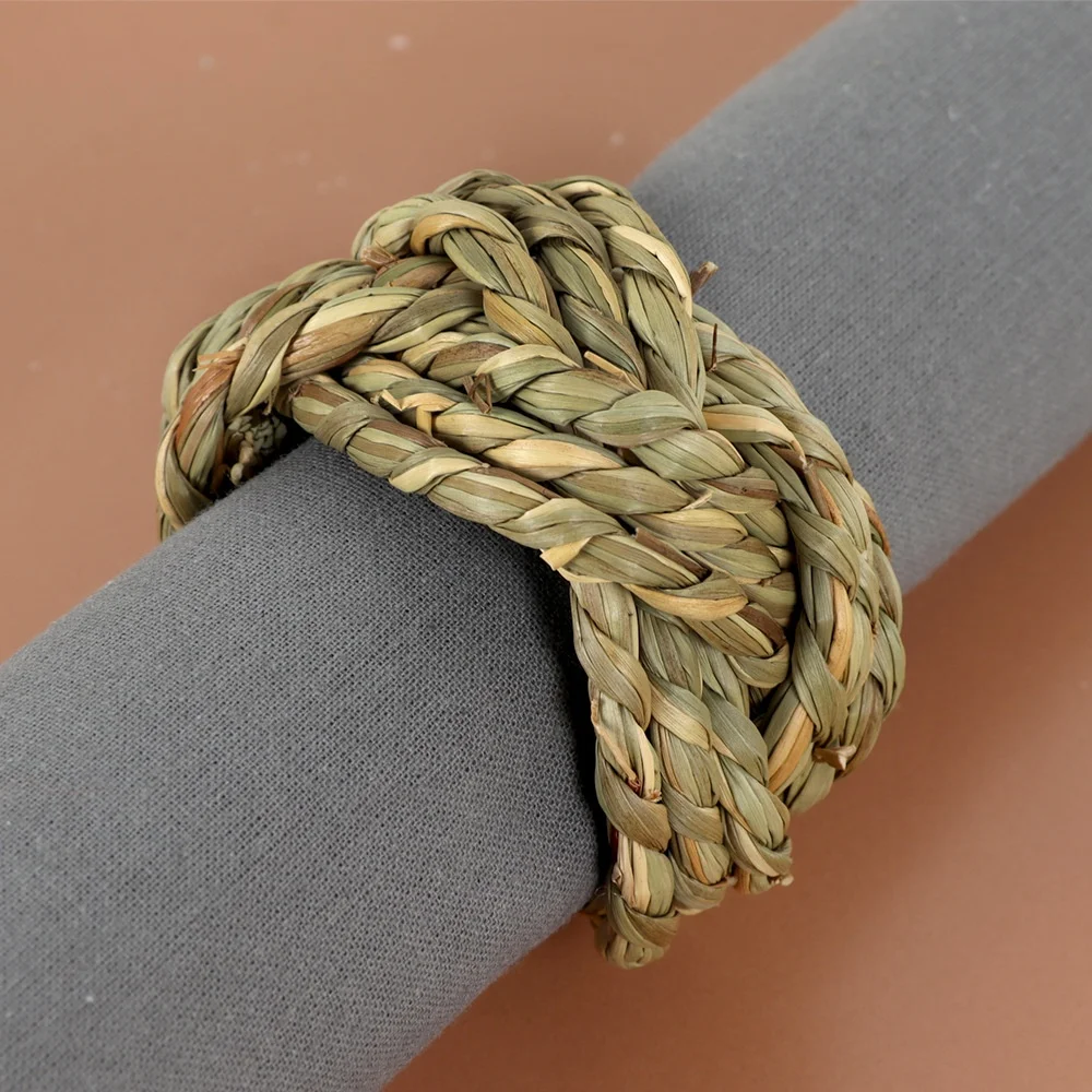 Natural Farmhouse Handmade Seagrass Napkin Ring for Table Decoration