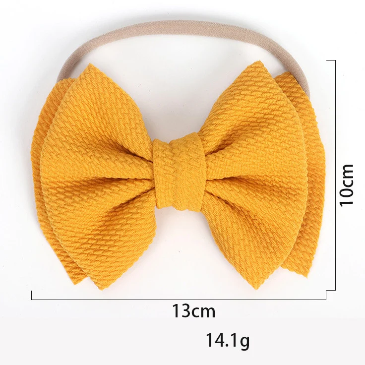 Wholesale Nylon Double Layer Bow with Elastic Hair Band for Baby Toddler Hair Bow Decoration Accessories