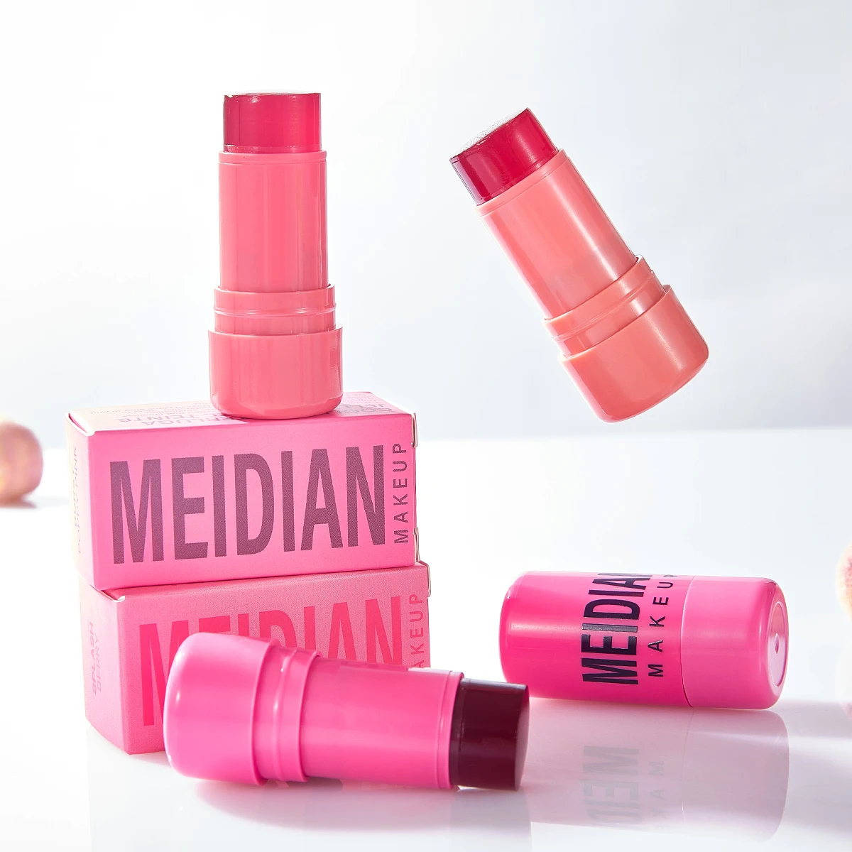 Wholesale Makeup Blusher Moisturizing long lasting 4 colors cheek lip cosmetic blush stick for lady face beauty