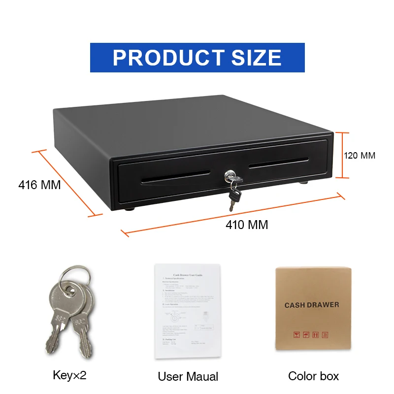 RJ11 till box CR-405 Metal cash drawer 5 bill 8 coin for Supermarket