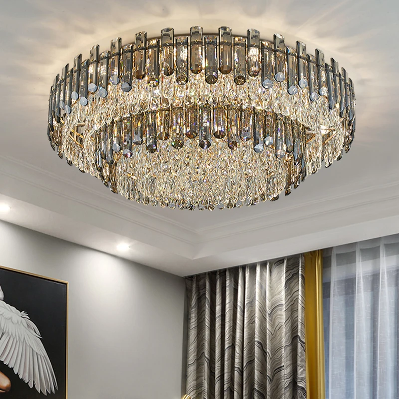 Современные роскошные черные золотые большие хрустальные люстры для гостиничной гостиной Ресторан выставка