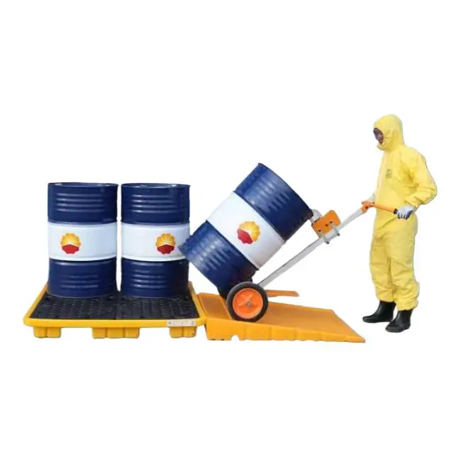 Китайский 1250*1250*170 промышленный ПВХ контролирует 4 бочки масла для сдерживания пластиковых поддонов разлива