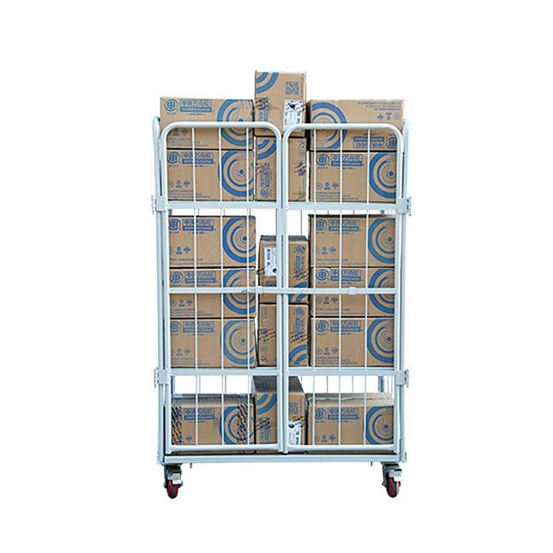 Material Handling Movable Container Transport Storage Steel Roll Cage Buggy With Wheels
