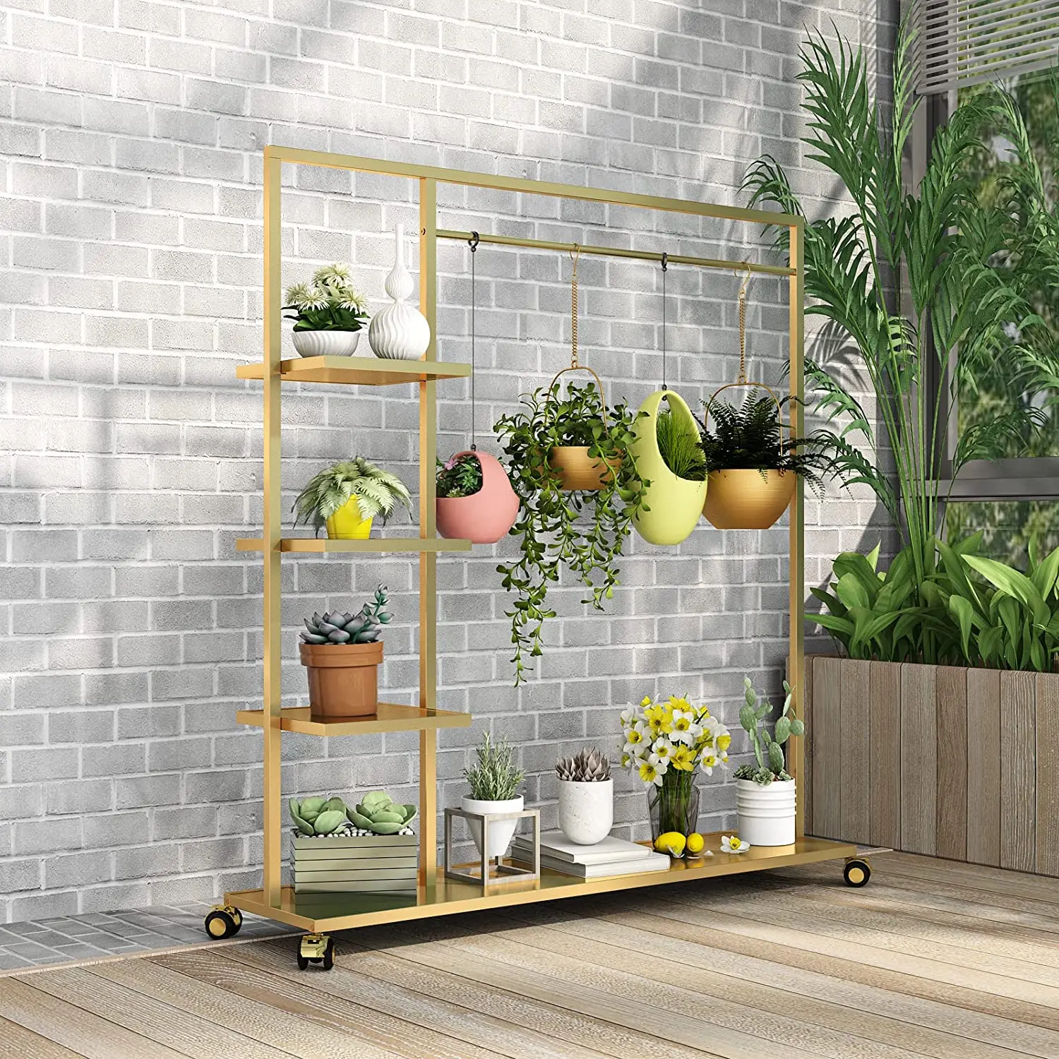 Iron Gold Wholesale Clothes Display Racks Shelf for Clothing Shop