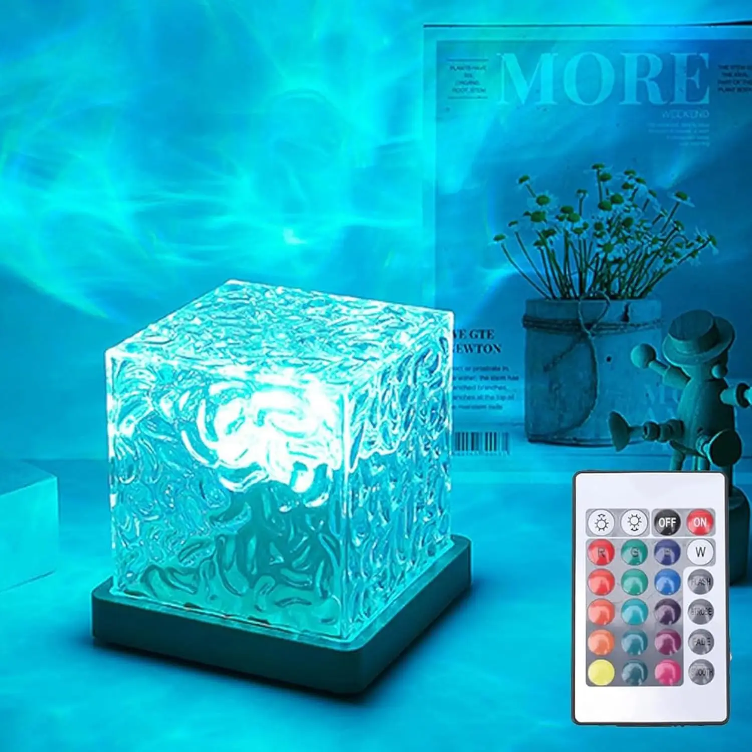 Новинка 3D RGB Ночной свет океанская волна проектор перезаряжаемые светодиодные настольные огни