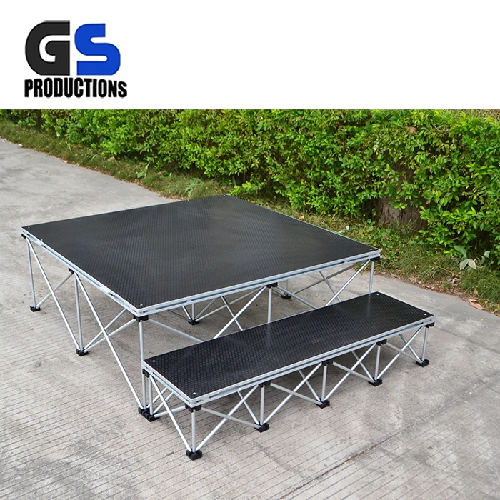 High quality aluminum adjustable portable stage platform wooden portable folding stage