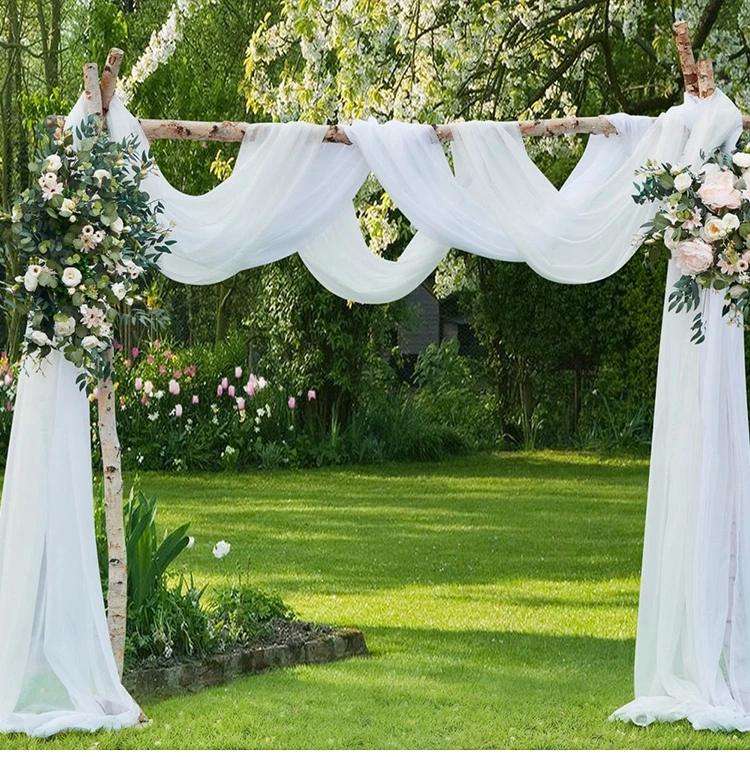 1.6*2m Wedding Decoration Tulle Roll Crystal Organza Sheer Fabric For Birthday Party Backdrop Wedding Chair Sashes Decor Yarn