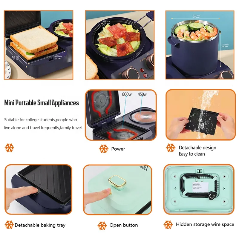 Breakfast Center Station Multi-function Machine 3-in-1 Coffee Microwave Oven 3 In 1 Breakfast Makers