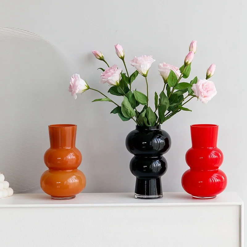 Creative Gourd Shaped Glass Vase Modern Desktop Hydroponics Flower Vase Wholesale