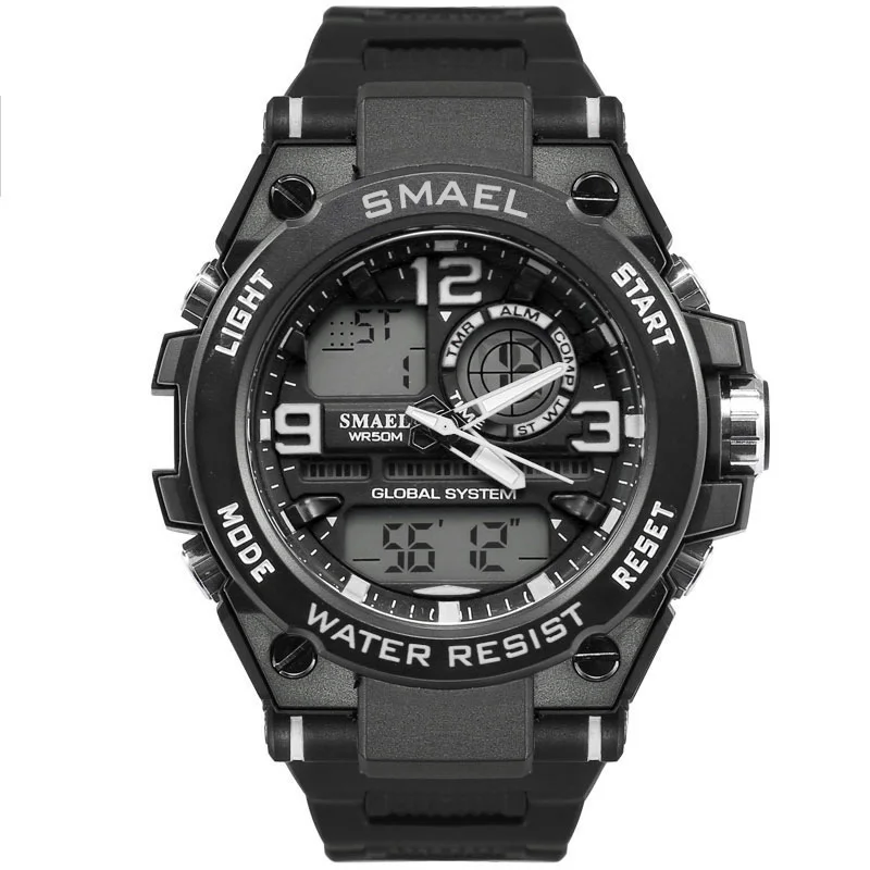 SMAEL 1603  waterproof sports wrist watch plastic watch quartz watch for men