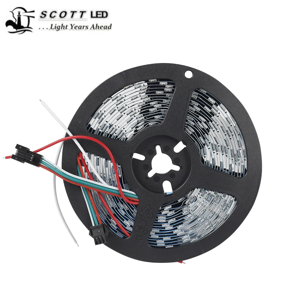 Programmable Build-in SK6812 Pixel Led strip RGB SMD 5050 30led 1 led 1 cut Black Pcb waterproof IP65 Flexible rope lighting