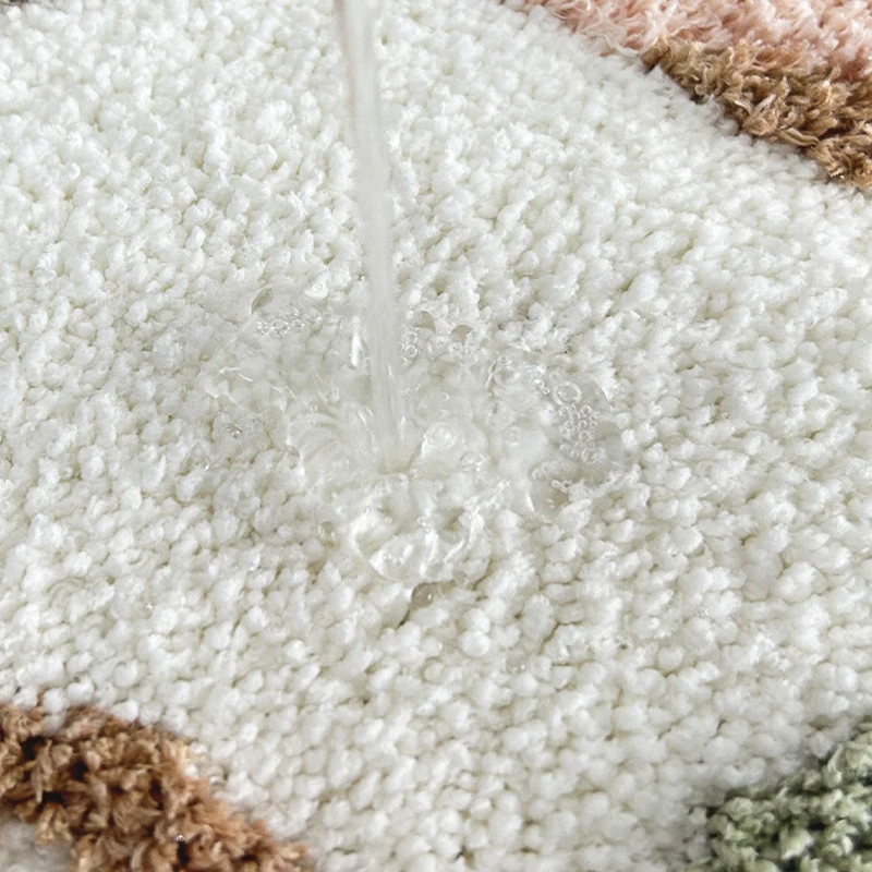 Machine Washable Flower Microfiber Strong Water Absorbent Bathroom Rugs Shaggy Bath Carpet Mats for Bathroom Floor