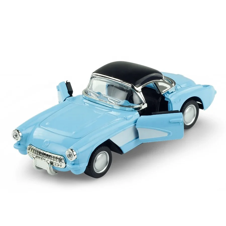 Unisex 1/32 Die Cast Vintage Car Model Friction Toy for Kids Collection Simulation Toy