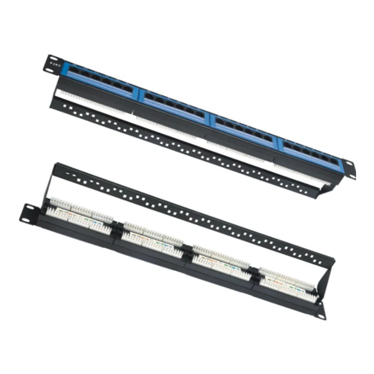 OEM 24 PORTS PATCH PANEL CAT5E CAT6 CAT6A UTP NETWORK  RJ45  PATCH PANEL