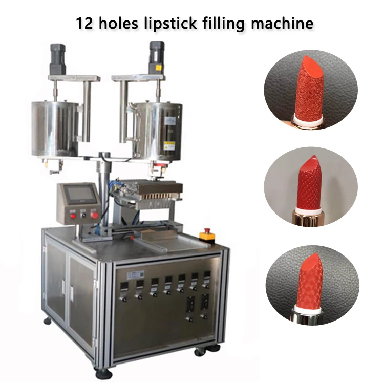SiLian High quality 12 Nozzles Eyeliner Lip Balm Filling Machine  Automatic Lipstick Making Machine