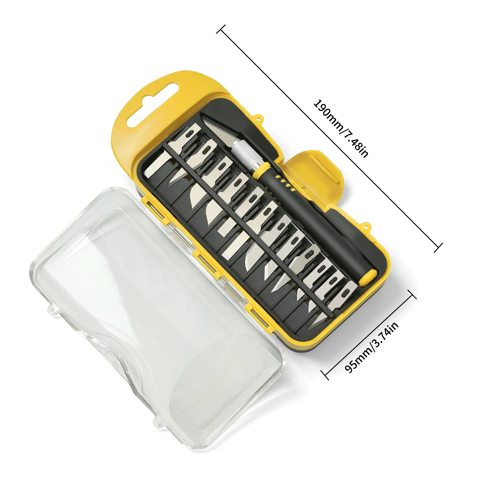 Aluminum Overmolded Plastic 15PC Precision Craft Knife Set For Scrapbooking