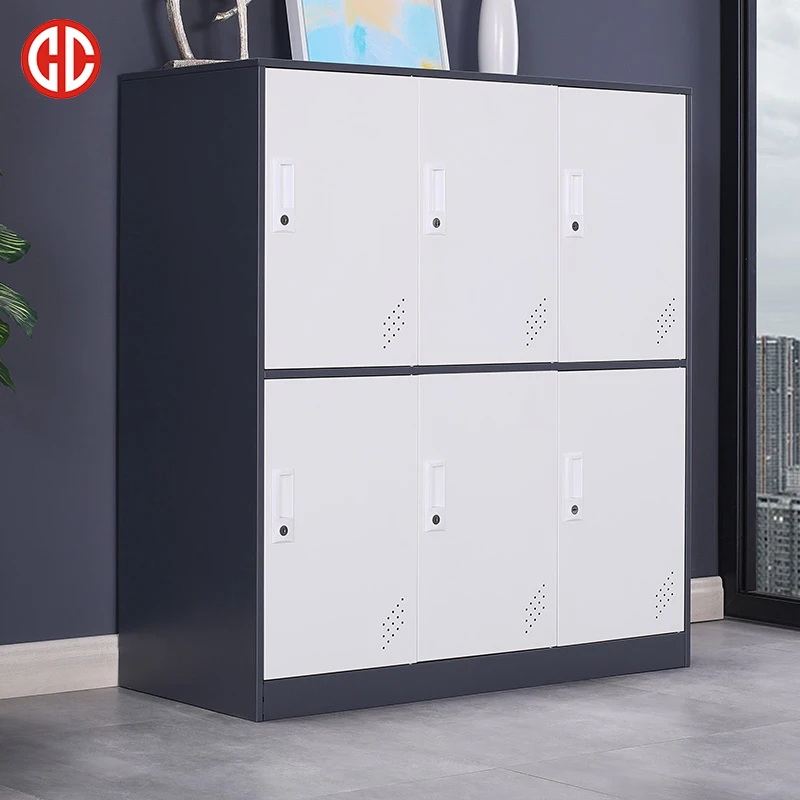 Metal  Locker student bag cabinet Short 6 door steel locker kindergarten color locker