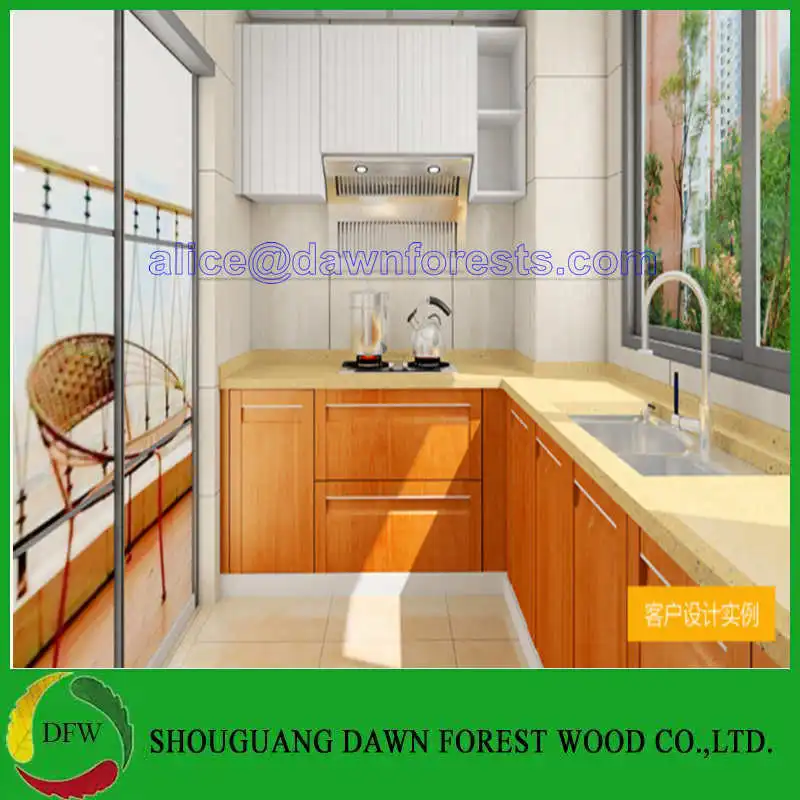 Cheaper Melamine Faced MDF Kitchen Cabinet doors & Kitchens for Home Furniture