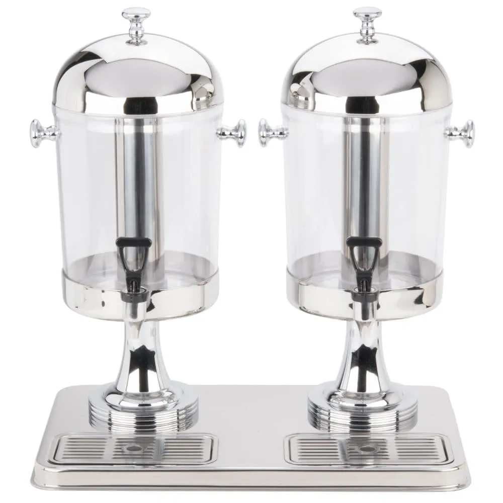 Two Tank With Tap Juice Dispenser Commercial Large Capacity Drink Dispenser Stainless Steel Barrel