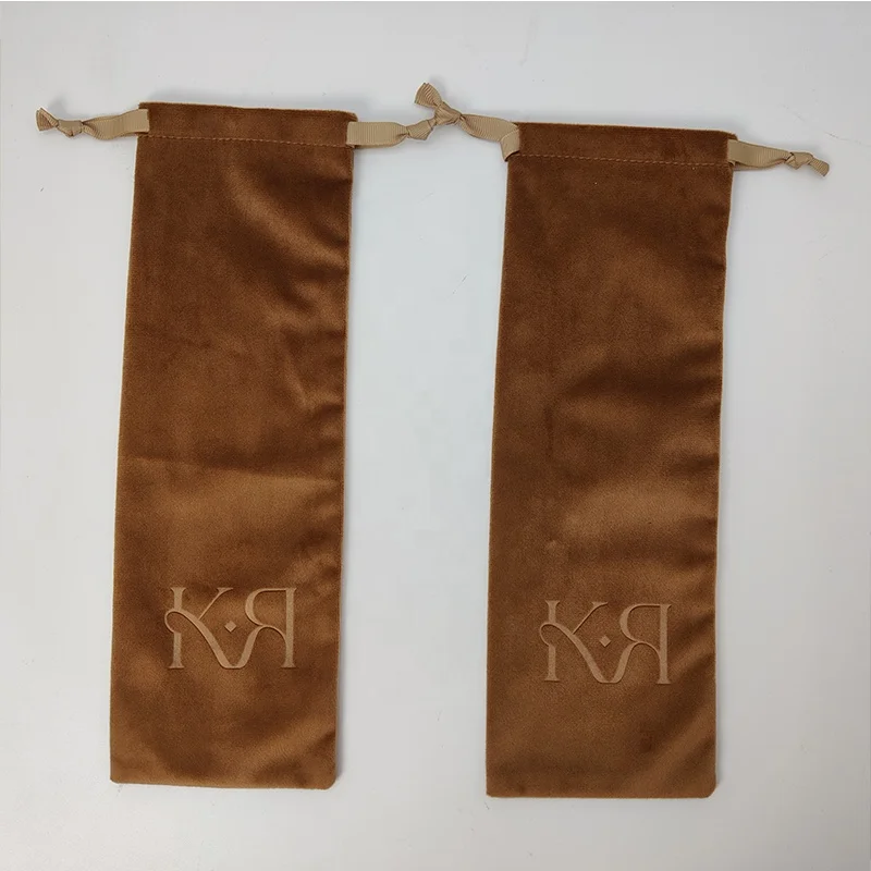 Custom Logo Printed Sunglasses Glasses Case Storage Velvet Pouch Pen Chopsticks Packaging Drawstring Velvet  Bag Recyclable