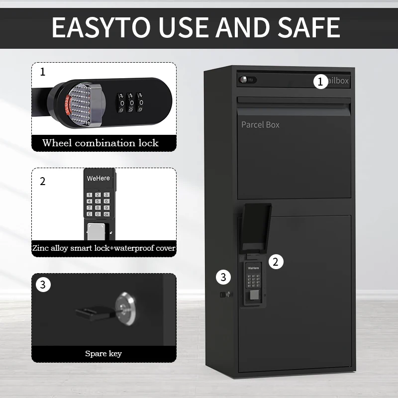 custom large smart letter box post newspaper drop box  parcel delivery box outdoor mailbox