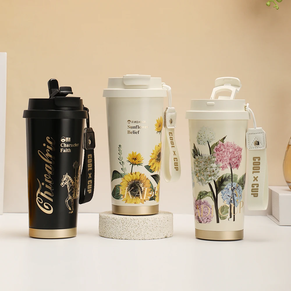 Travel Insulated Coffee Cup with Leakproof Lid, Vacuum Stainless Steel Double Walled Reusable Tumbler for Hot and Cold Water Tea