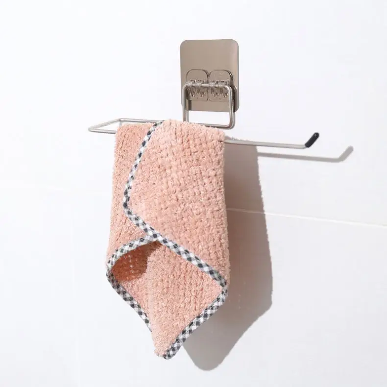 Roll Bathroom Toilet Paper Storage Towel Rack Hanging Rag Holder Self Adhesive Kitchen Hook