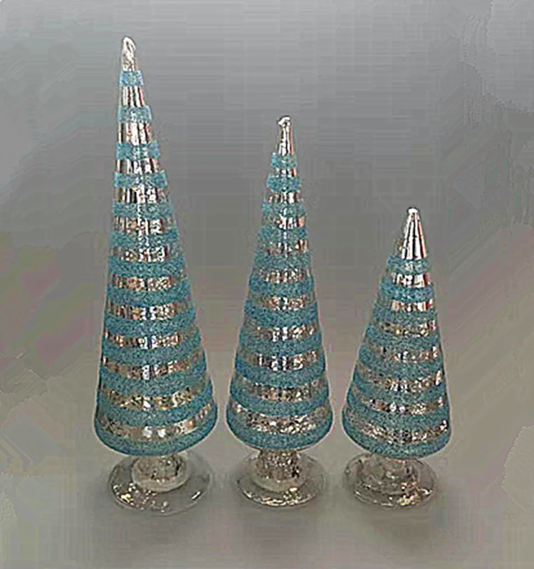Customize mercury led glass Christmas trees of different sizes