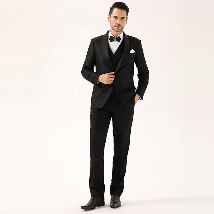 
2020 custom slim fit prom jacket black groom men wedding suit tuxedo 