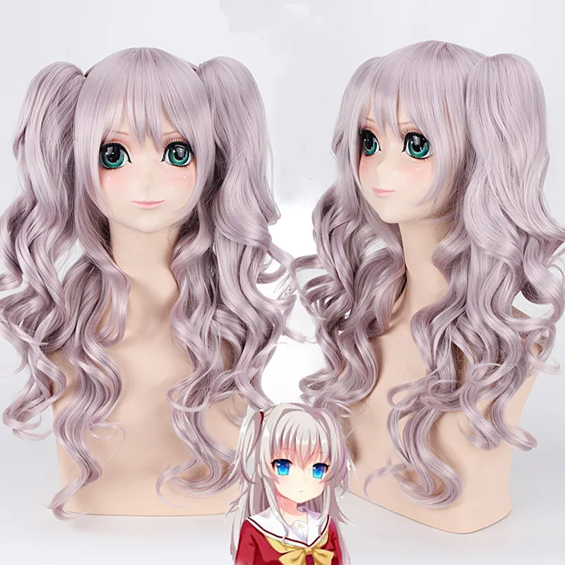 Ainizi wholesale 60cm double ponytail synthetic cosplay wig character of Tomori Nao from Charlotte