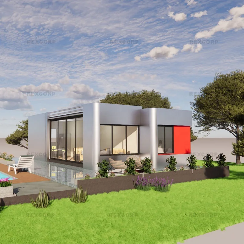 REX Design Omeron Hotel 57sqm Combined Container House Turn-key Modular Seaside Cabin in Florida