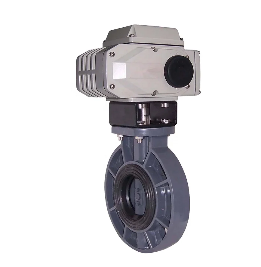 
acutator switch adjust AC220V AC380V DC24V electric PVC butterfly valve 