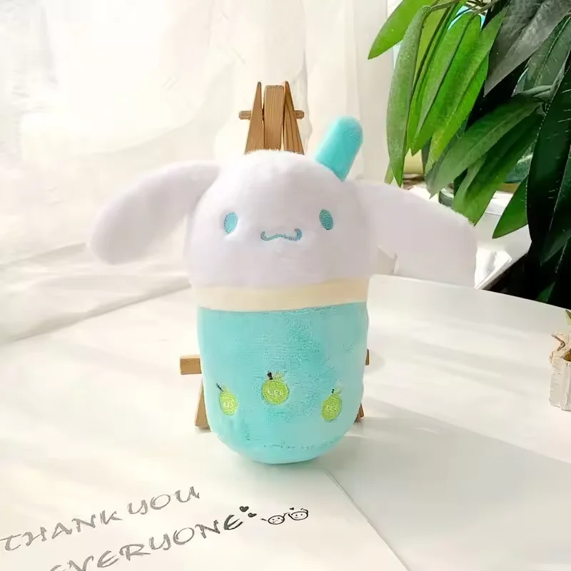 Super  My Melody Cinnamoroll  Plush Toys Unisex Bubble Tea Keychains PP Cotton Filling Lovely Cartoon Keyring