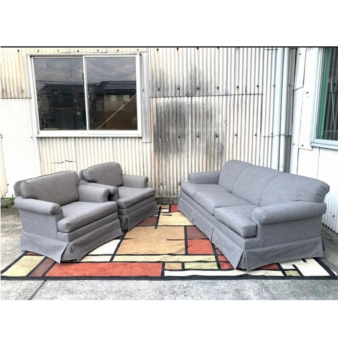 High Quality Furniture Wholesale Grey Color Three Seater Office Reception Waiting Sofa