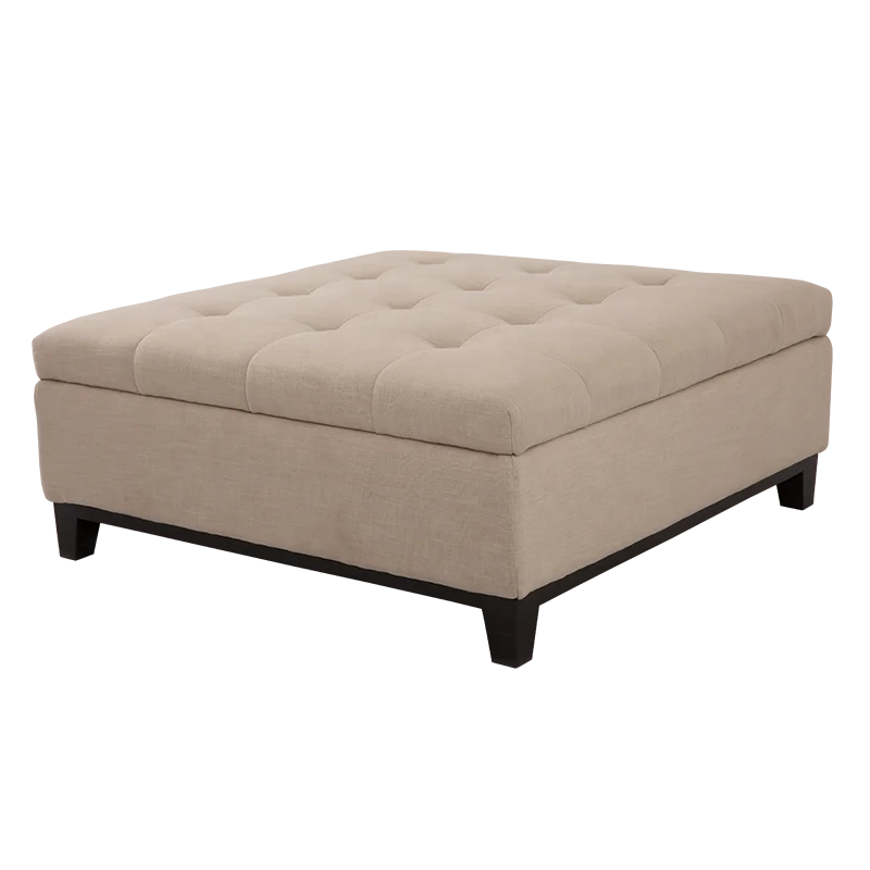 Nisco Living Room Bedroom Ottoman Modern Fabric Stool Storage Ottoman Chair Space Saving Big Size