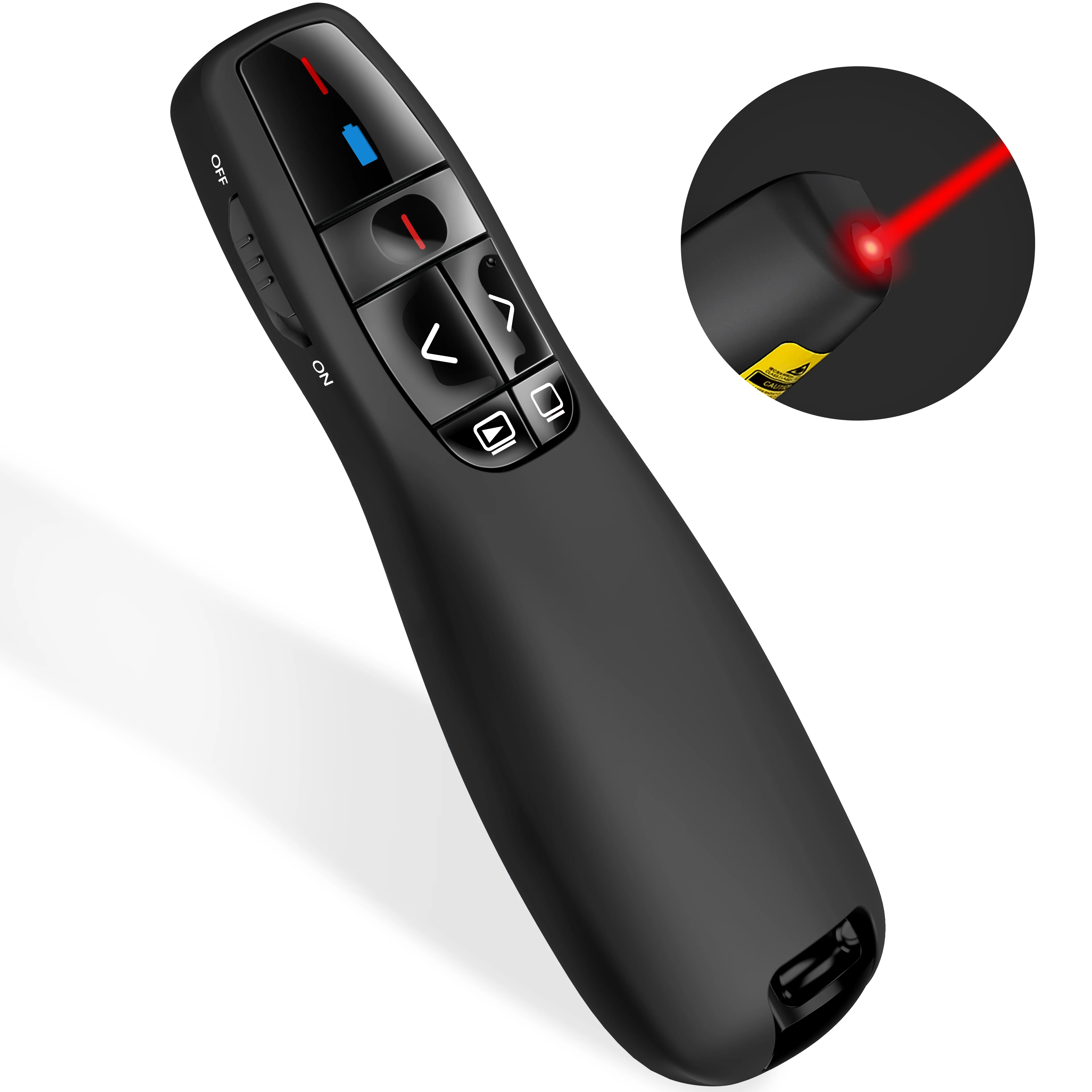 Wireless Presenter RF 2.4GHz USB Presentation Remote Control With Red Light Presentation Clicker for PowerPoint Keynote/PPT/Mac