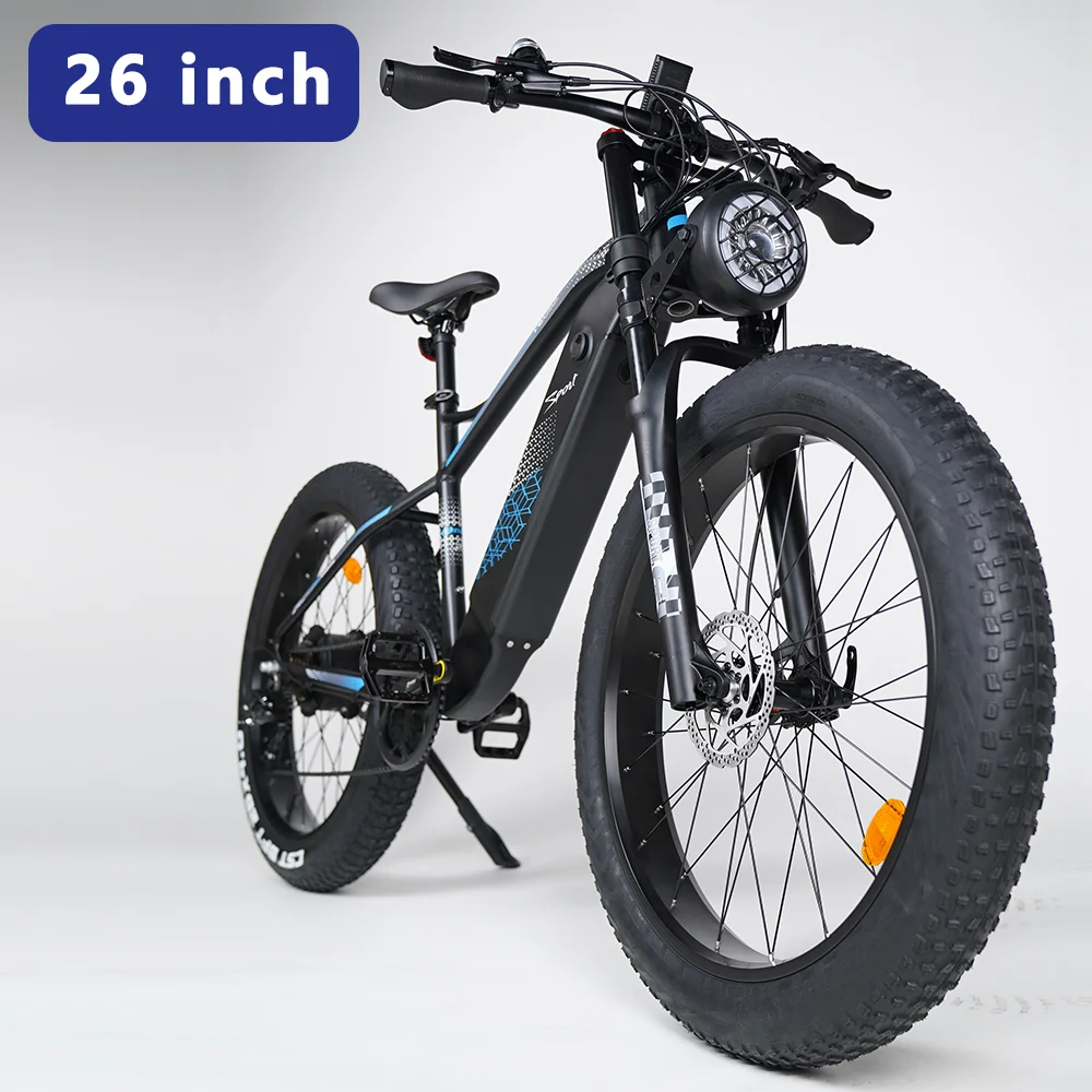 FREESKY Electric Bicycle 7-Speed Adults 750W BAFANG Motor 48V 15Ah Removable Battery ebike 26' Snow Beach Fat Tire e bike mtb