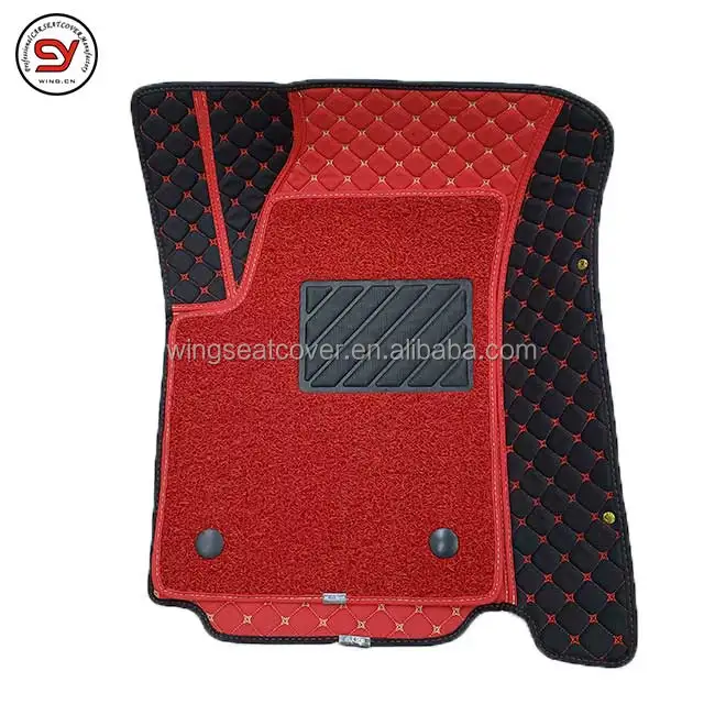 3D 5D 7D car mats factory wholesale double layers for black-red patrol 2010-2019