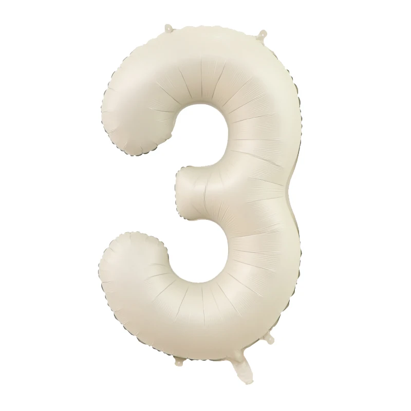 1pc 40inch Giant Matt Cream White Number Foil Balloon 0 1 2 3 4 5 6 7 8 9 Large Figures Globos