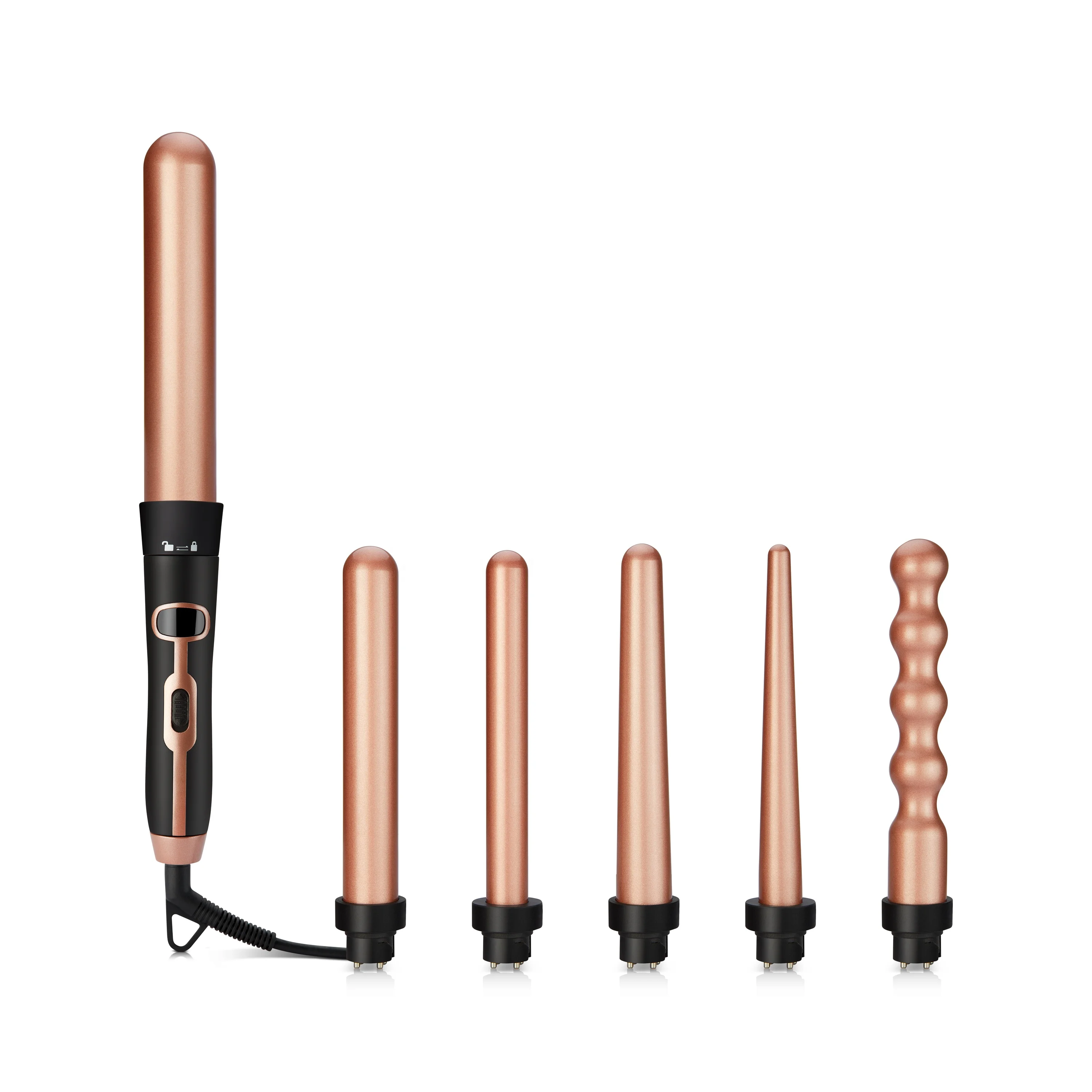 New PTC 6 in 1 heat up pretty quickly Hair Curling Wand Hair Curler iron private label curling wand Multifunctional Curling Iron