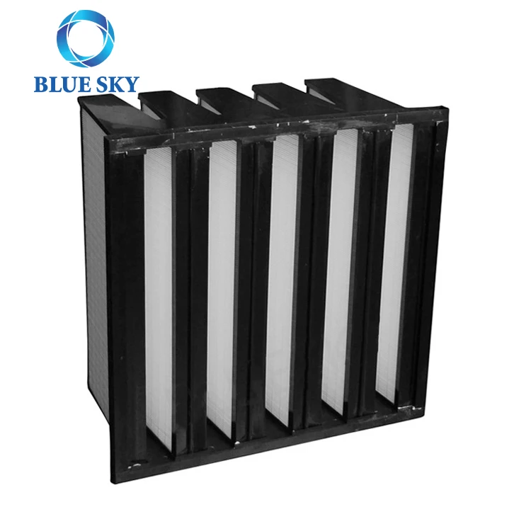 High Efficiency V-bank Ventilation Filter HVAC System Air Filter Air Conditioning V Bank Filter