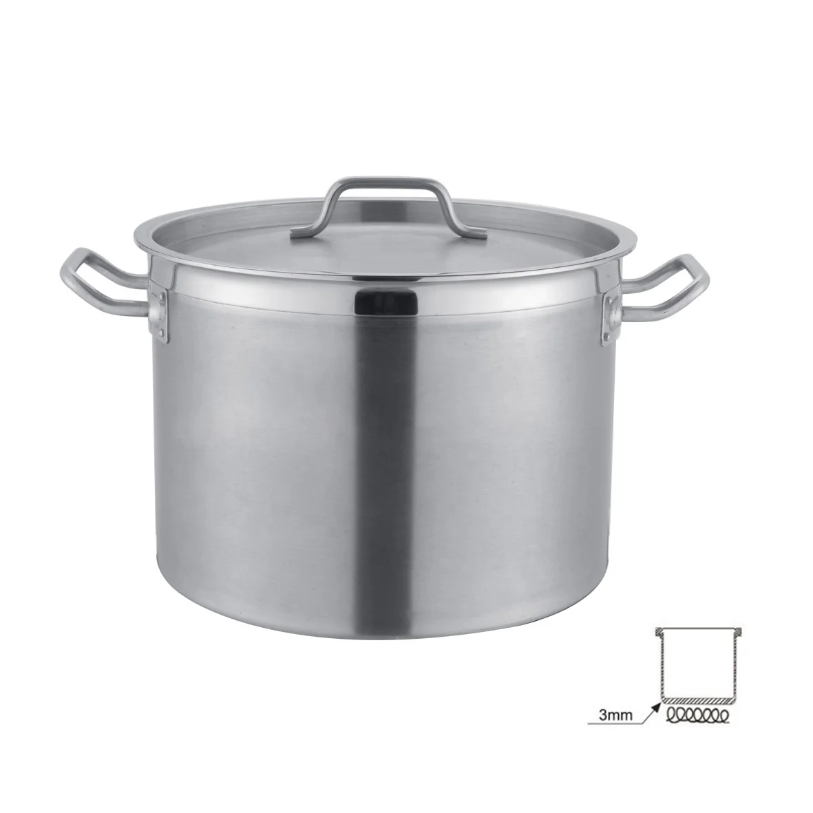Stainless Steel Stock Pot Cookware With Sandwich Bottom Cooking Pot