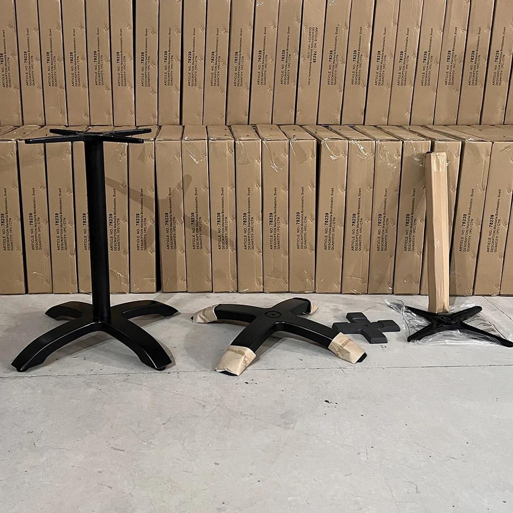French Style Outdoor Black Metal Table Base Aluminum Coffee Dining and Workshop Legs for Living Room Laundry and Farmhouse