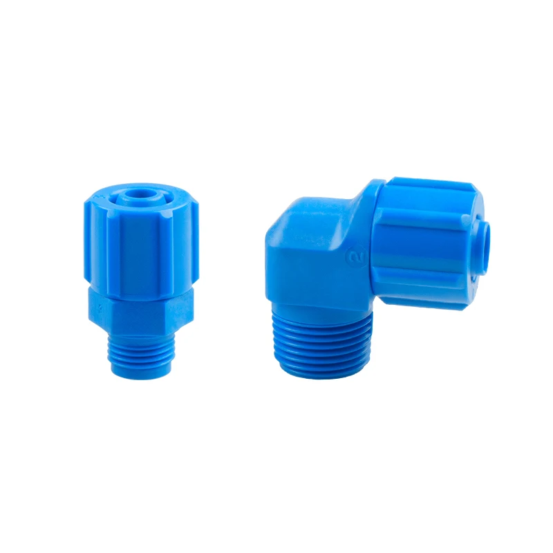 1/8 1/4 3/8 1/2 thread to 4x3 6x4 8x6 12x9 tube polypropylene plastic food grade quick connect compression hose fitting