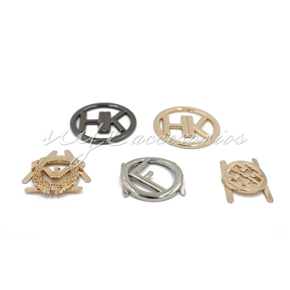 Nickle Free Bag Fittings Logo Labels for Handbags Logo Tag Custom Metal Sandal Shoe Decorations,tag 300 Pcs